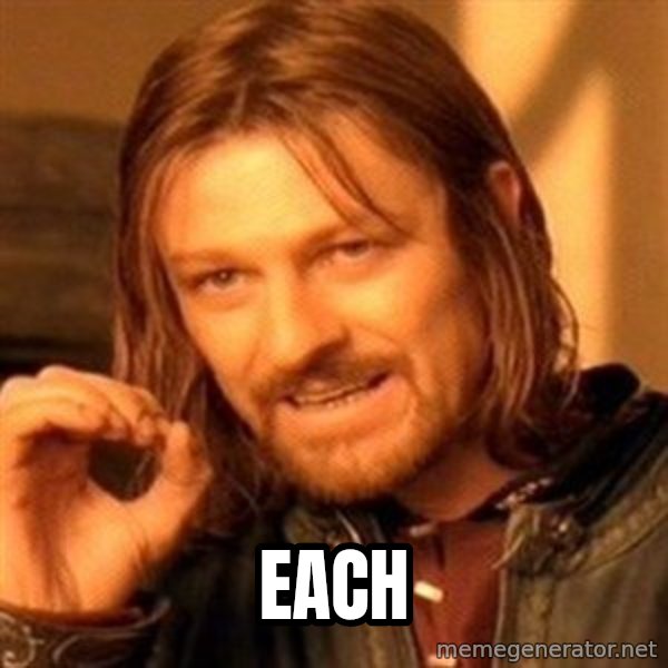 One Does Not Simply meme: Each