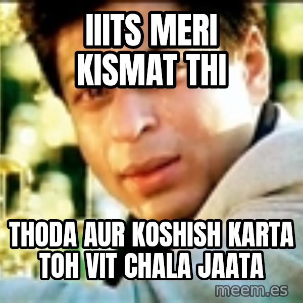 Shahrukh Khan Crying meme: iiits meri kismat thi / thoda aur koshish karta toh vit chala jaata