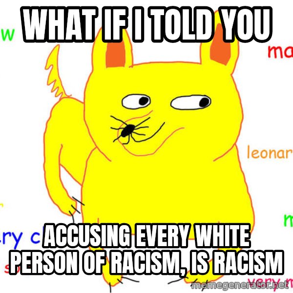 What If I Told You meme: what if I told you / accusing every white person of racism, is racism
