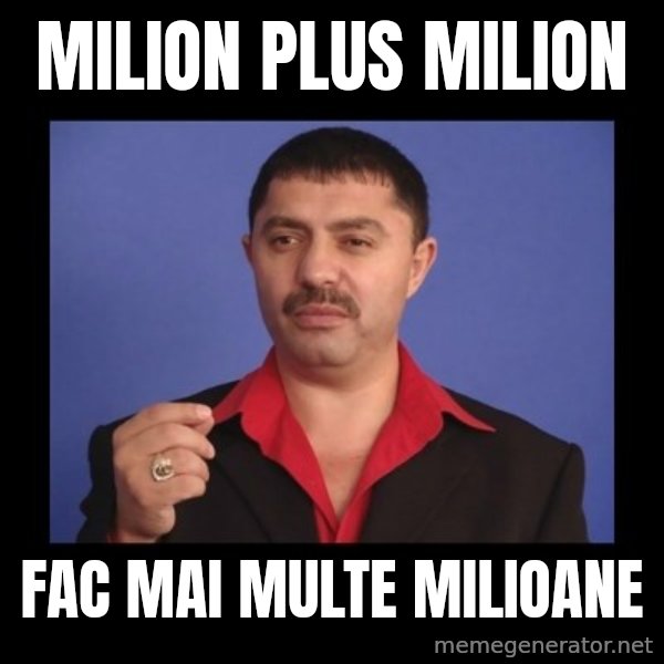 Manelistul Nicolae Guta meme: Milion plus milion / Fac mai multe milioane