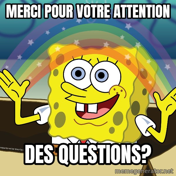 spongebob rainbow meme: Merci pour votre Attention / Des Questions?