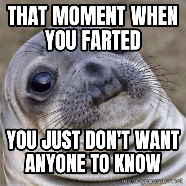 Awkward Seal meme: That moment when you farted / you just don't want anyone to know