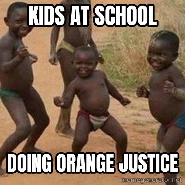 african children dancing meme: KIds at school / Doing orange justice