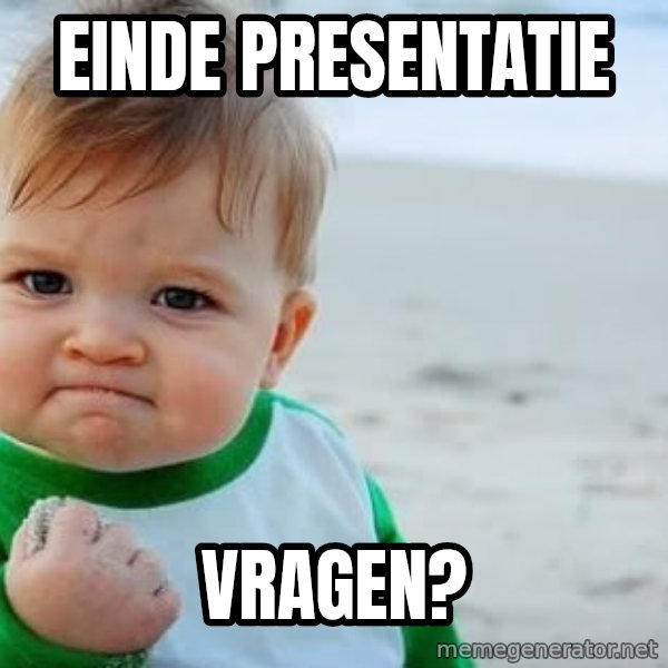 Success Kid meme: einde presentatie / vragen?