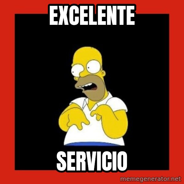 Homer retard meme: Excelente / Servicio