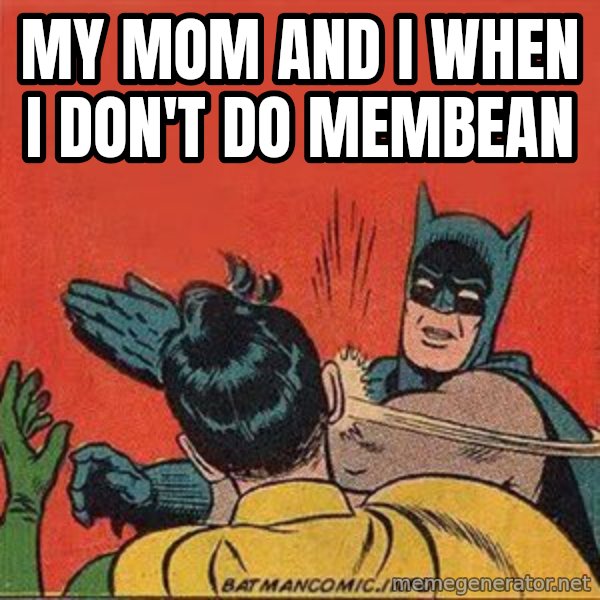 batman slap robin meme: My mom and i when i don't do membean