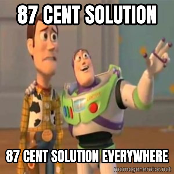 X, X Everywhere  meme: 87 Cent Solution / 87 Cent Solution everywhere