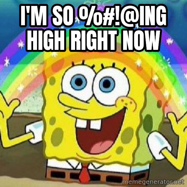 Imagination meme: i'm so %#!@ing high right now