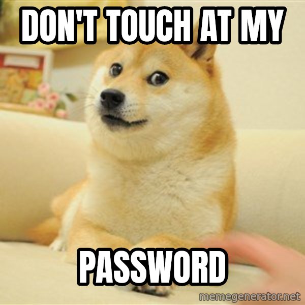 so doge meme: Don't touch at my / PASSWORD