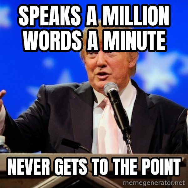 Annoying Facebook Girl meme: Speaks a million words a minute / Never gets to the point