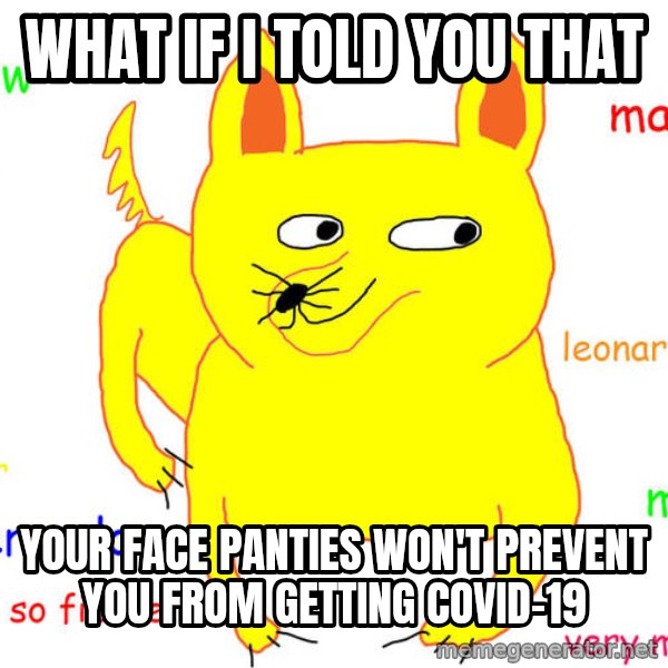 What If I Told You meme: What if I told you that / Your face panties won't prevent you from getting covid-19