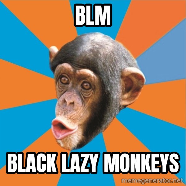 Stupid Monkey meme: BLM / Black Lazy Monkeys