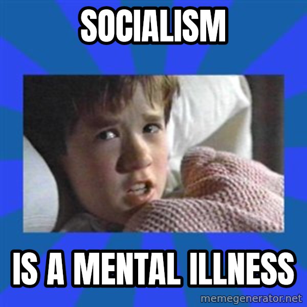 i see dead people meme: socialism / is a mental illness