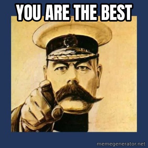 your country needs you meme: YOU ARE THE BEST