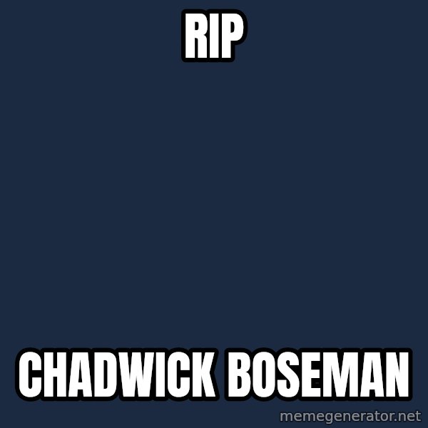 Blank Black meme: RIP / Chadwick Boseman