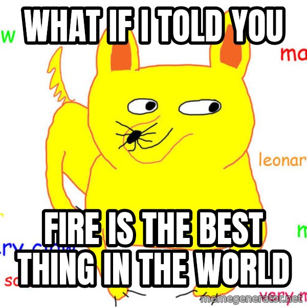 What If I Told You meme: What if I told you / fire is the best thing in the world