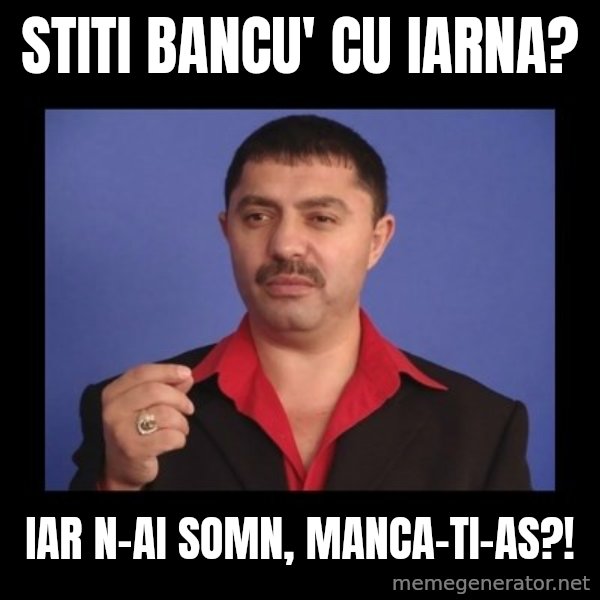 Manelistul Nicolae Guta meme: Stiti bancu' cu iarna? / Iar n-ai somn, manca-ti-as?!