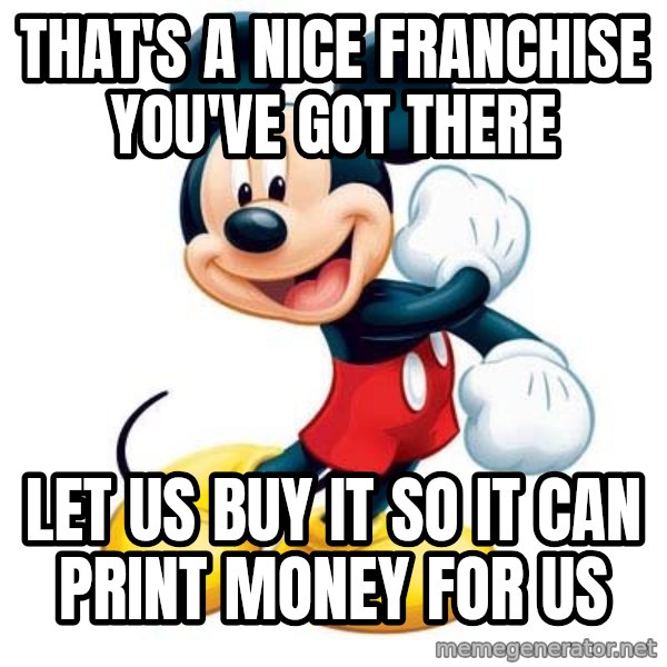 mickey mouse meme: That's a nice franchise you've got there / Let us buy it so it can print money for us