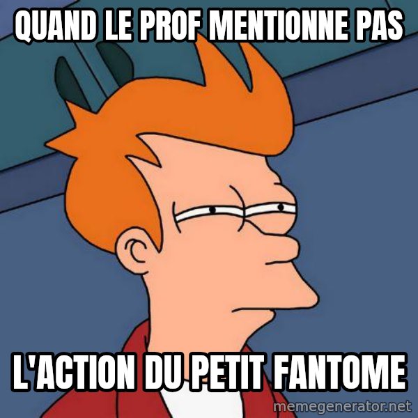 Futurama Fry meme: Quand le prof mentionne pas / l'action du petit fantome