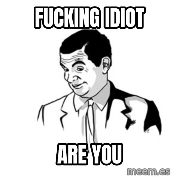 if you know what meme: fucking idiot / are you