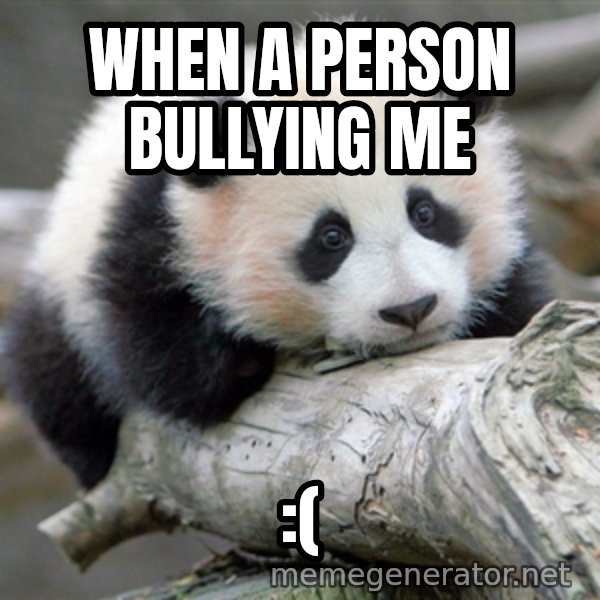 sad panda meme: When a person bullying me / :(