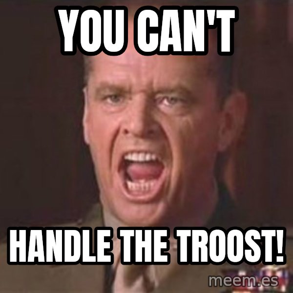 Jack Nicholson - You can't handle the truth! meme: YOU CAN'T / HANDLE THE TROOST!