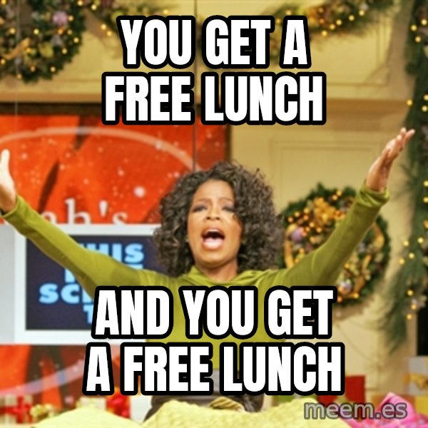 Oprah Gives Away Stuff meme: YOU GET A FREE LUNCH / AND YOU GET A FREE LUNCH