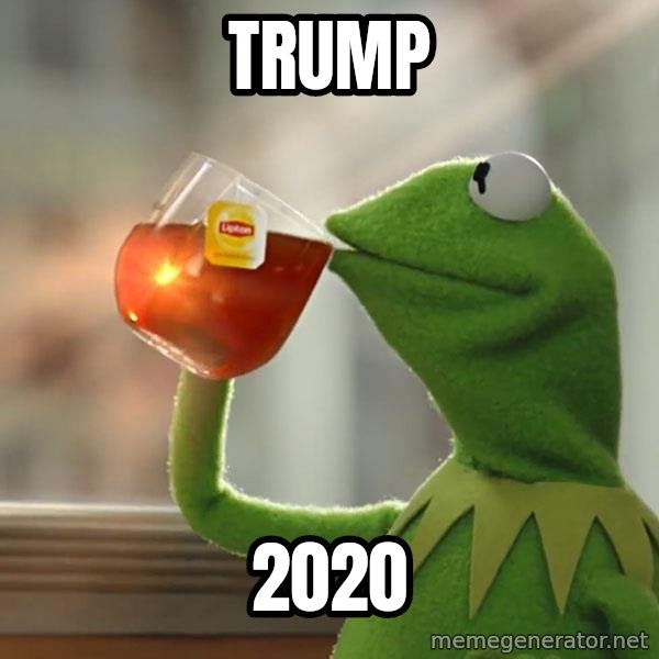 Kermit The Frog Drinking Tea meme: TRUMP / 2020