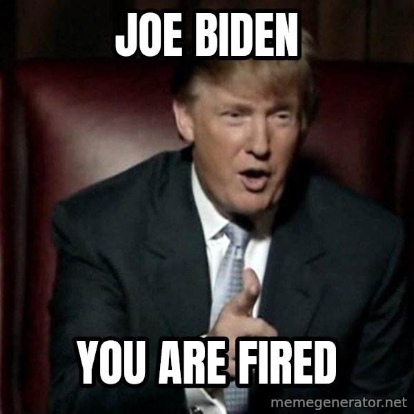 Donald Trump meme: JOE BIDEN / YOU ARE FIRED
