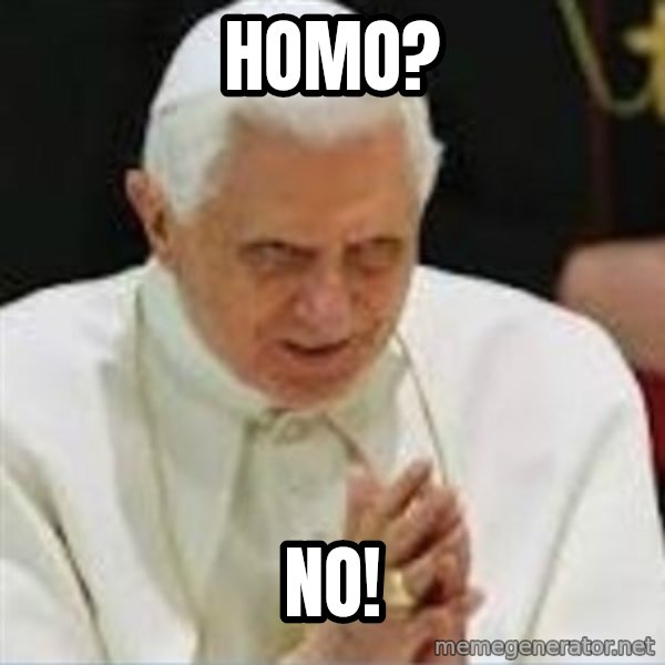 Pedo Pope meme: Homo? / No!