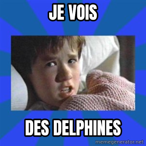 i see dead people meme: Je vois / des Delphines