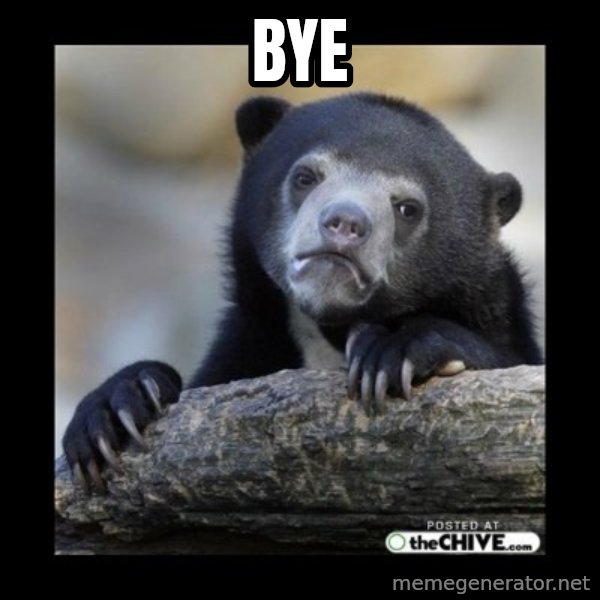 sad bear meme: bye