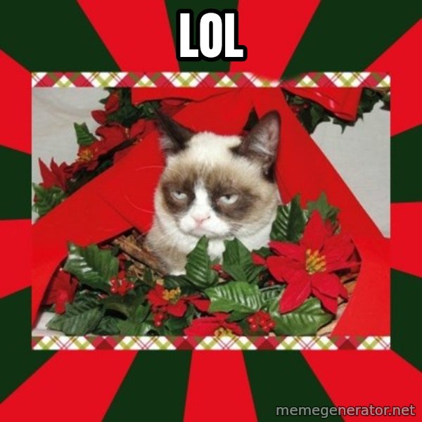 GRUMPY CAT ON CHRISTMAS meme: LOL