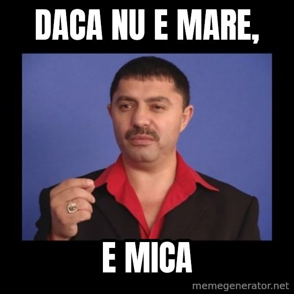 Manelistul Nicolae Guta meme: Daca nu e mare, / e mica