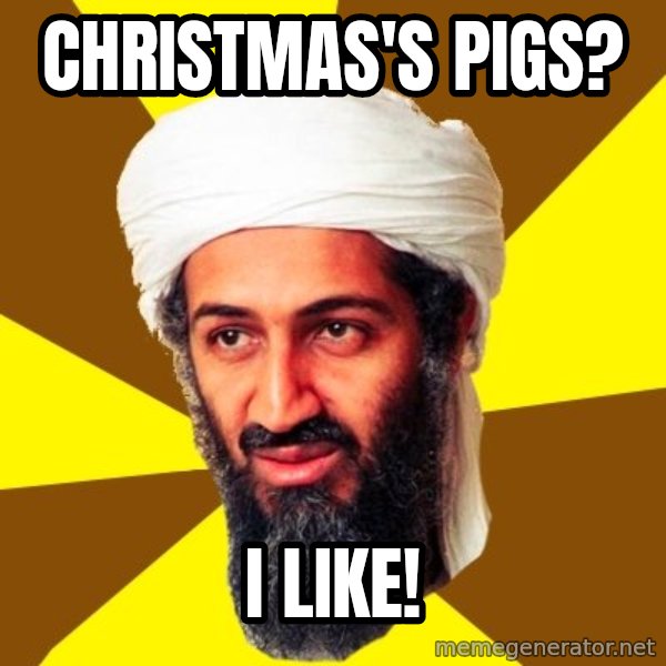Osama meme: Christmas's pigs? / I like!