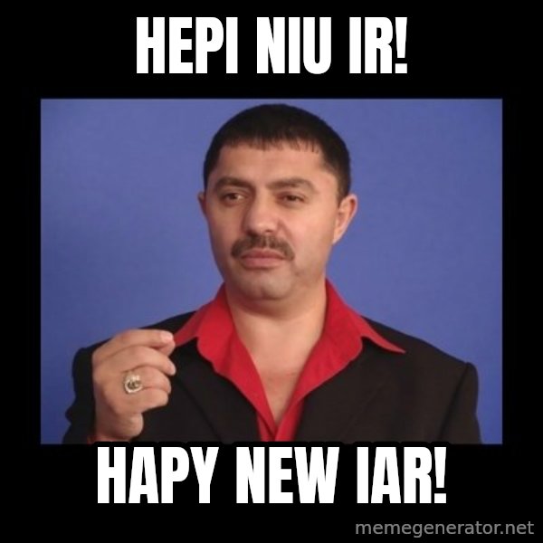 Manelistul Nicolae Guta meme: Hepi niu ir! / Hapy new iar!