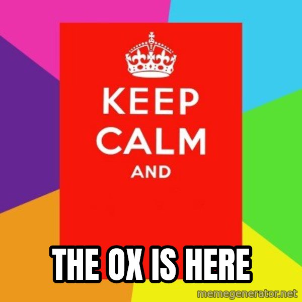 Keep calm and meme: the ox is here