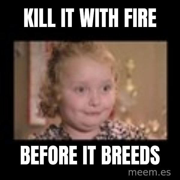 Honey BooBoo meme: Kill it with fire / Before it breeds