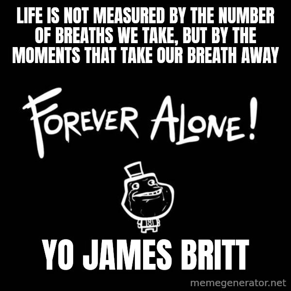 The Most Interesting Man In The World meme: Life Is Not Measured By the Number of Breaths We Take, But By the Moments That Take Our Breath Away / YO JAMES BRITT
