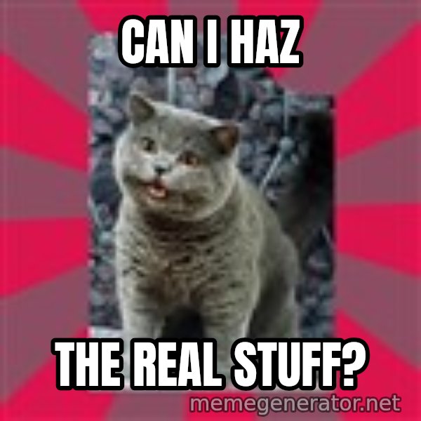 I can haz meme: Can I Haz / The Real Stuff?