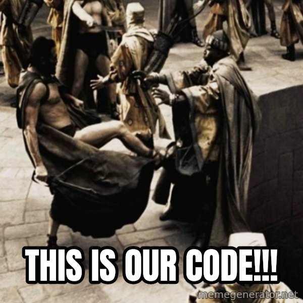 sparta kick meme: this is our code!!!
