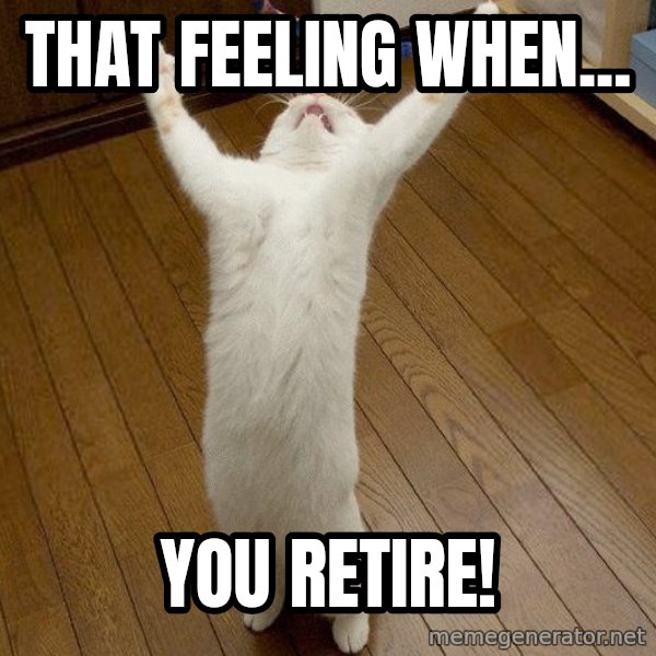 praise the lord cat meme: That Feeling When... / You Retire!