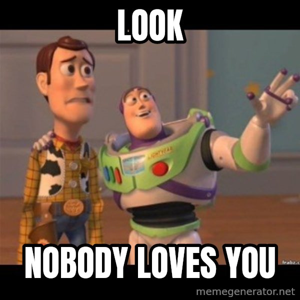 Buzz lightyear meme fixd meme: Look / Nobody loves you