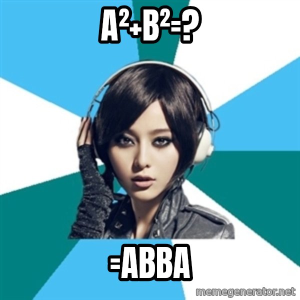 Crafty Interpreter meme: A²+B²=? / =ABBA