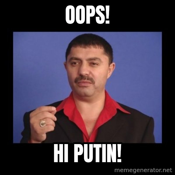 Manelistul Nicolae Guta meme: Oops! / Hi Putin!