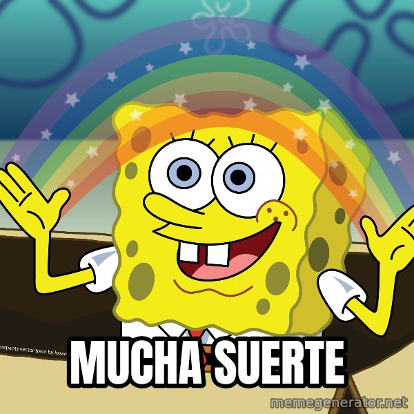 spongebob rainbow meme: Mucha suerte