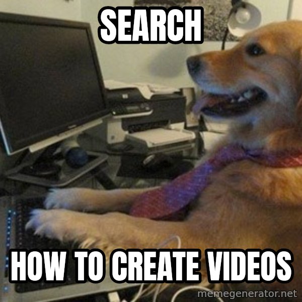 I have no idea what I'm doing - Dog with Tie meme: search / how to create videos