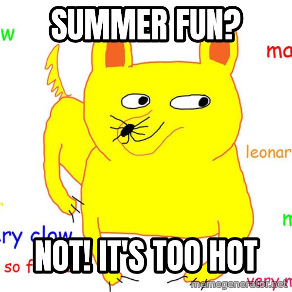 Grumpy Cat  meme: Summer Fun? / Not! It's too hot