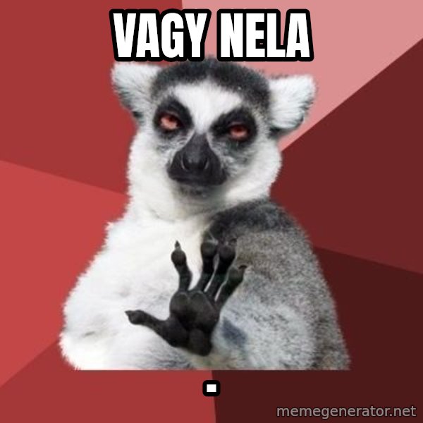 mindenki nyugodjon le a picsába meme: Vagy Nela / .