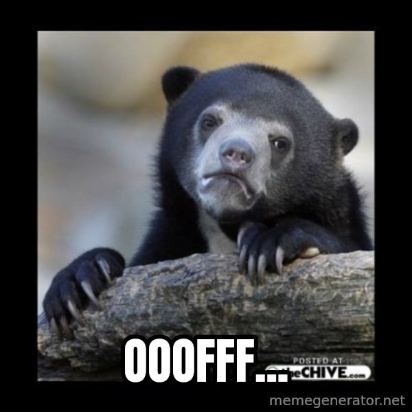 sad bear meme: Ooofff...